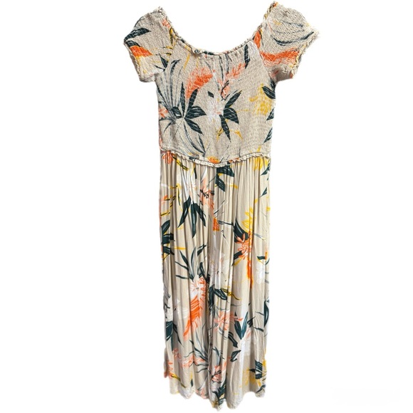 Patron of Peace Tropical Smocked Wide Leg Jumpsuit Resort Vacation Sz S - Picture 4 of 6